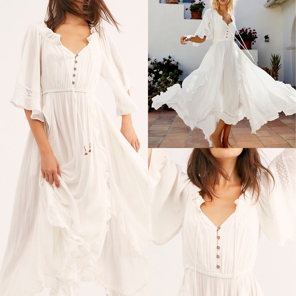 Free People White Maxi Dress 